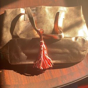 Rose Gold Tote with Multicolor Interior